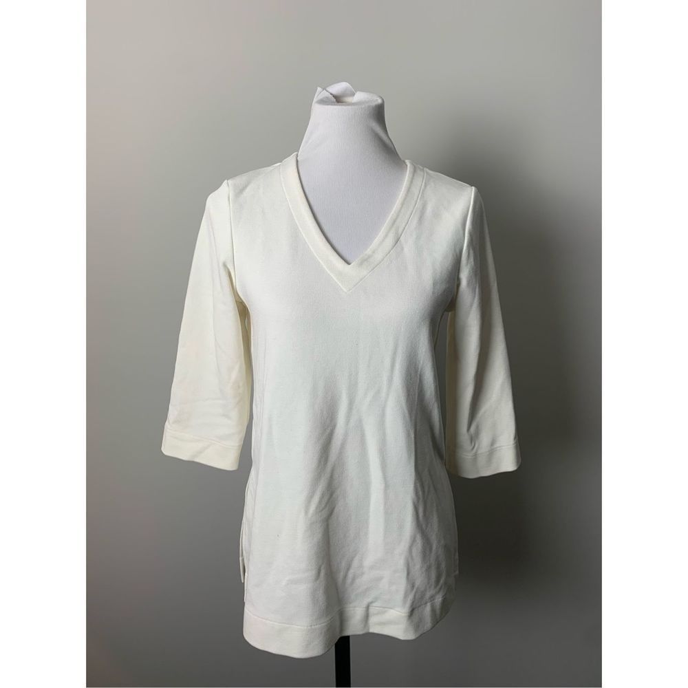 Uniqlo Cream V Neck Blouse | 4 for $25
